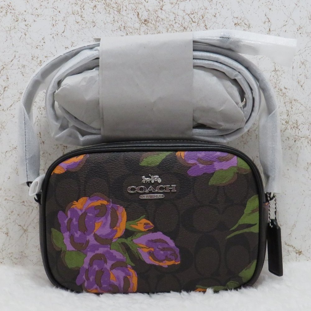 Coach Signature C Rose Mini Jamie Camera Bag (Brown/Iris)